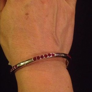 Cookie Lee Red Crystal Stretch Bracelet